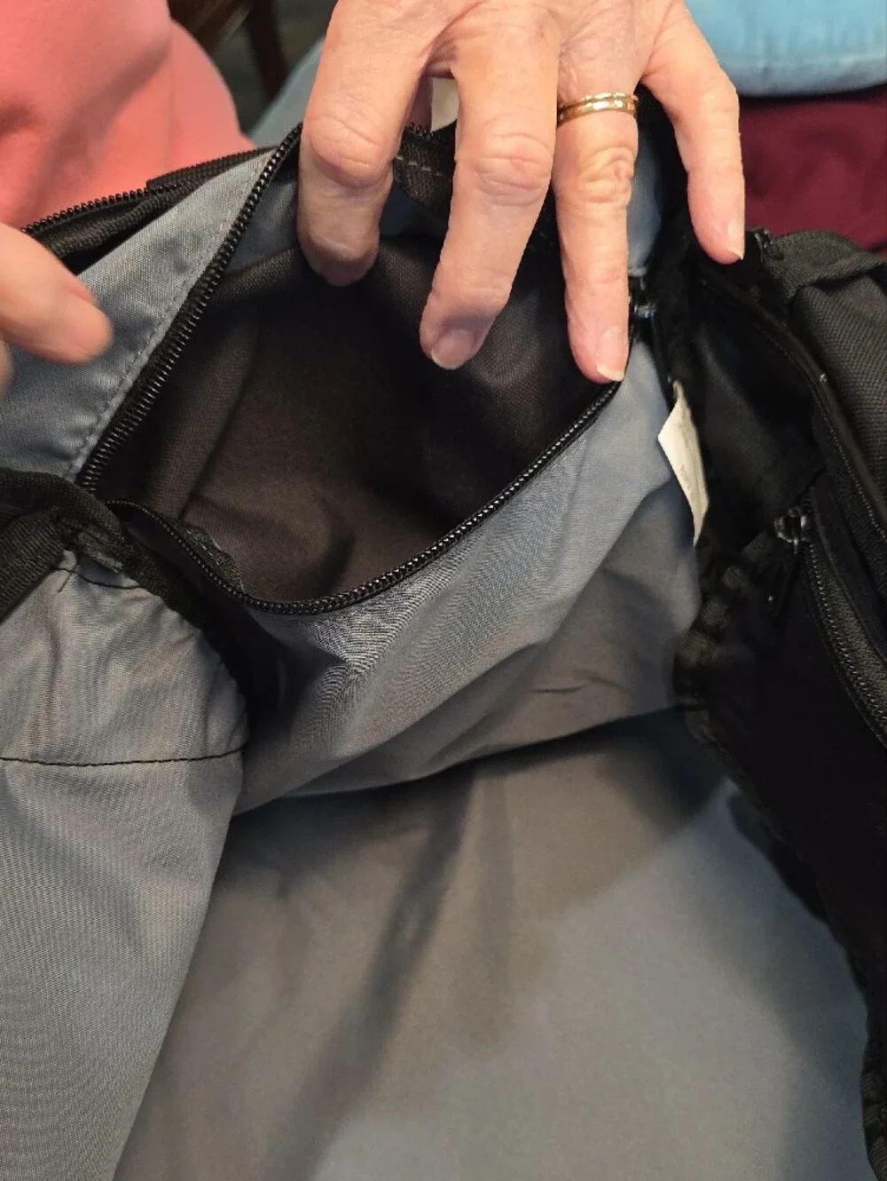 Nike Black Duffel Bag with White Swoosh and Branded Strap